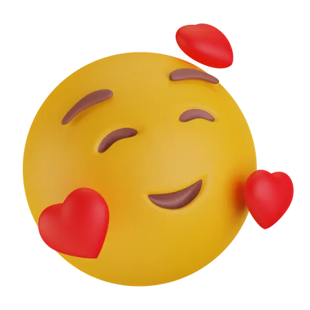 Rosto sorridente com corações  3D Emoji