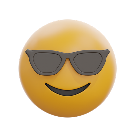 Rosto sorridente com óculos de sol  3D Icon