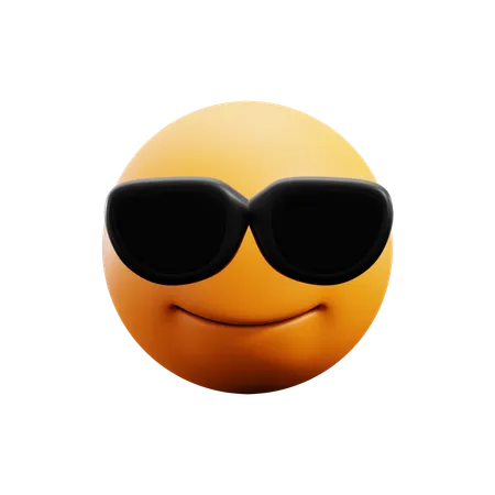 Rosto sorridente com óculos de sol  3D Icon