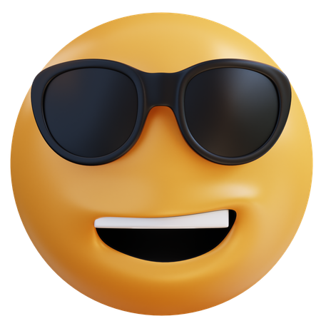 Rosto sorridente com óculos de sol  3D Icon