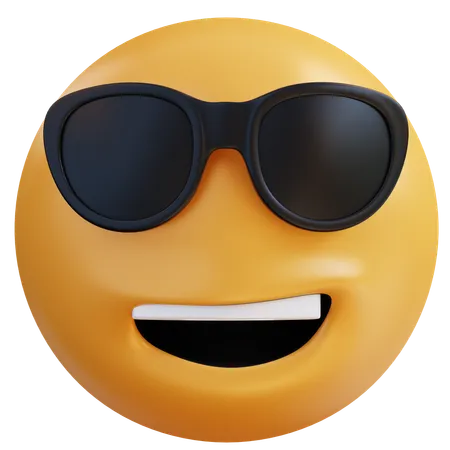 Rosto sorridente com óculos de sol  3D Icon