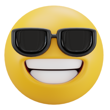 Rosto sorridente com óculos de sol  3D Icon