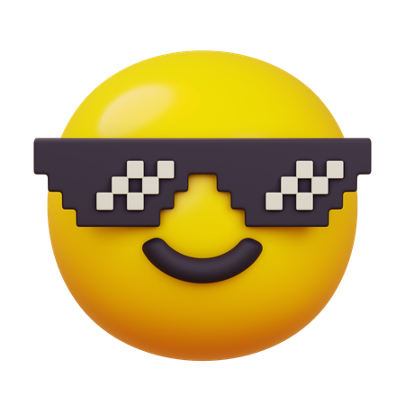 Rosto sorridente com óculos de sol  3D Icon