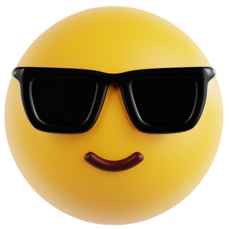 Rosto sorridente com óculos de sol  3D Icon