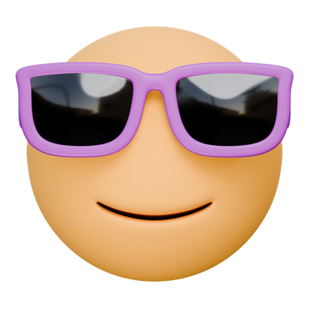 Rosto sorridente com óculos de sol  3D Icon