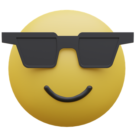 Rosto sorridente com óculos de sol  3D Icon