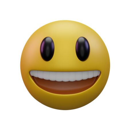 Rosto sorridente com olhos grandes  3D Icon