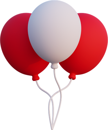 Rot-weißer Ballon  3D Icon