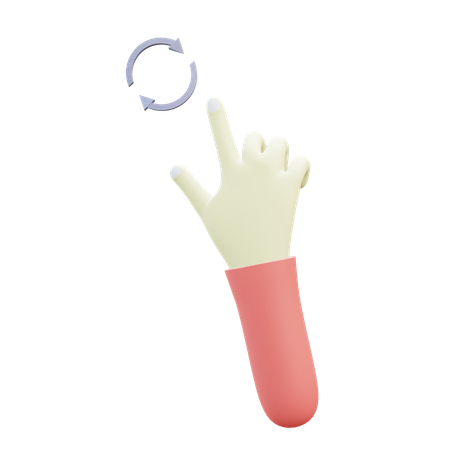 Rotate Fingers Gesture  3D Icon