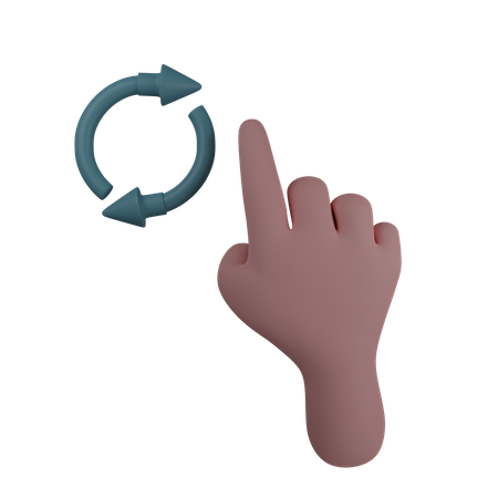 Rotate Hand Gesture 3D Illustration