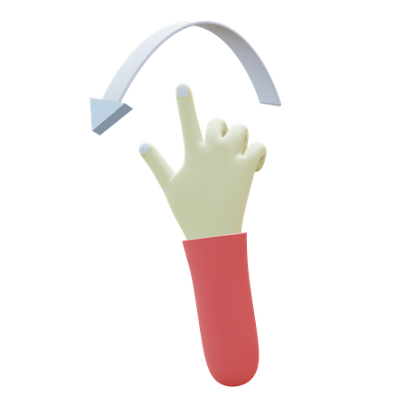 Rotate Left Fingers Gesture  3D Icon