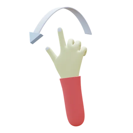 Rotate Left Fingers Gesture  3D Icon