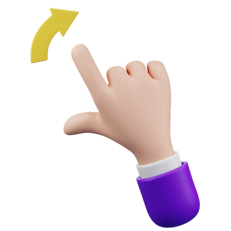 右に回転タッチハンドジェスチャー  3D Icon