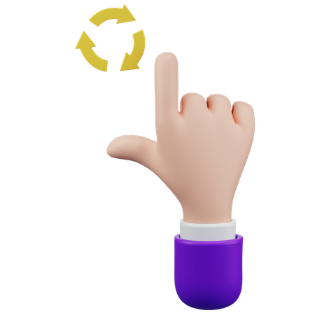 Rotate Touch Hand Gesture  3D Icon