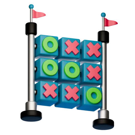 Rotating Tic Tac Toe Panel  3D Icon