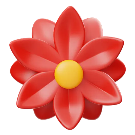 Rote Blume  3D Icon