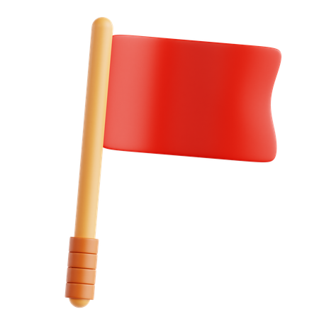 Rote Flagge  3D Icon