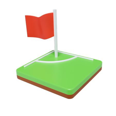 Rote Flagge  3D Icon