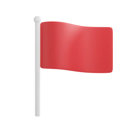 Rote Flagge  3D Illustration