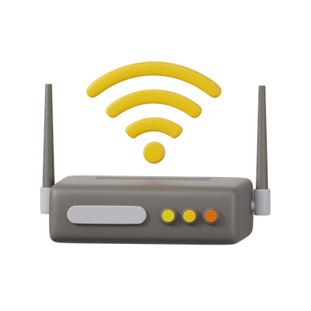 Roteador Wi-Fi  3D Icon