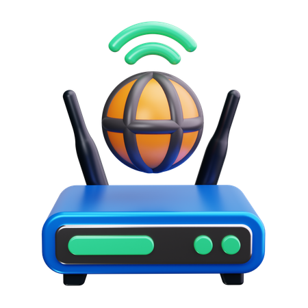 Roteador Wi-Fi  3D Icon