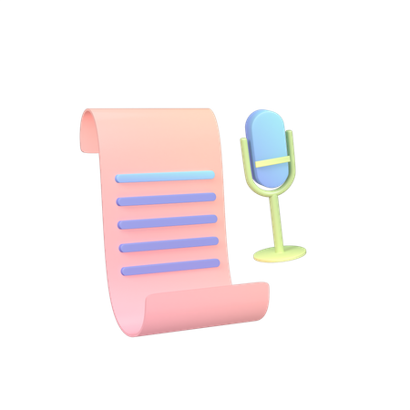 Roteiro de áudio  3D Icon