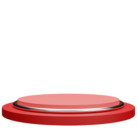 Roter Kreis Podium  3D Icon