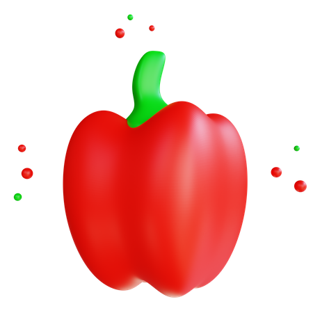 Rote Paprika  3D Icon