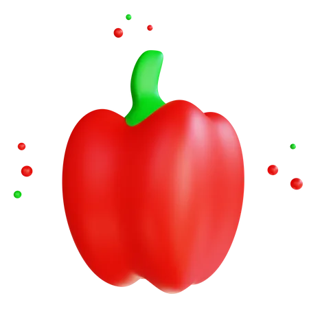 Rote Paprika  3D Icon