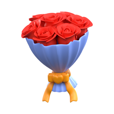 ROTER ROSE-EIMER  3D Icon