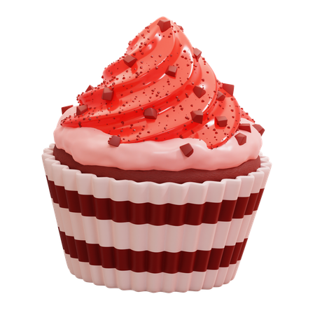 Cupcake aus rotem Samt  3D Icon