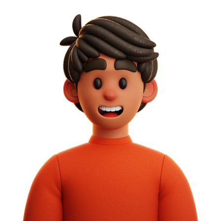 Rotes Hemd Mann  3D Icon