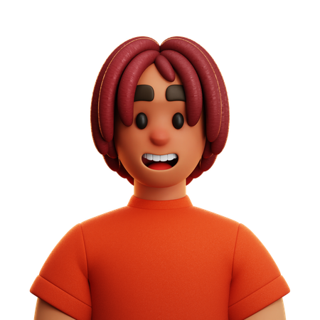 Rotes Hemd Mann  3D Icon