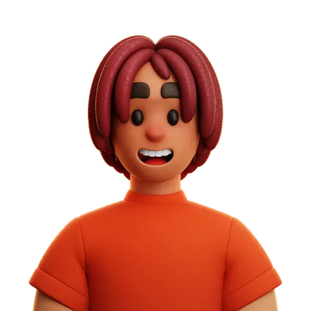 Rotes Hemd Mann  3D Icon