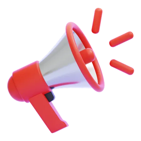 Rotes Megaphon 3D Icon