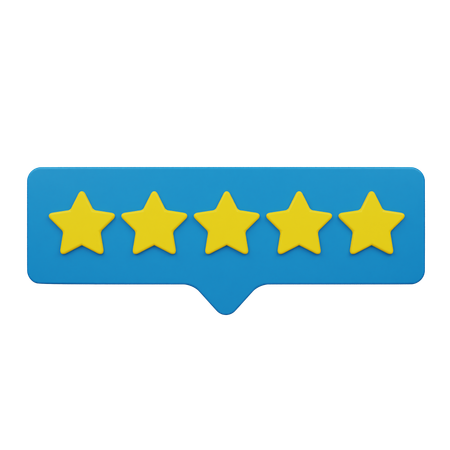 Rótulo de bate-papo com cinco classificações  3D Icon