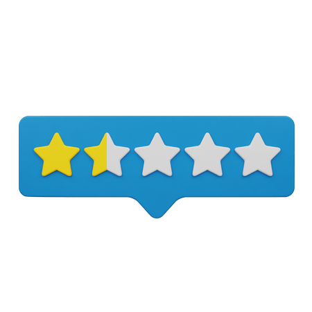 Rótulo de bate-papo com classificação de um ponto cinco  3D Icon