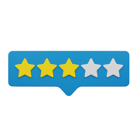 Rótulo de bate-papo com três classificações  3D Icon