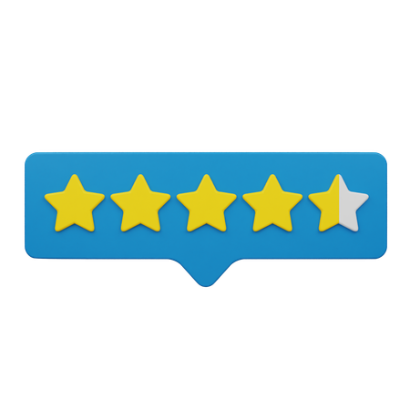 Rótulo de bate-papo de classificação de quatro vírgula cinco  3D Icon