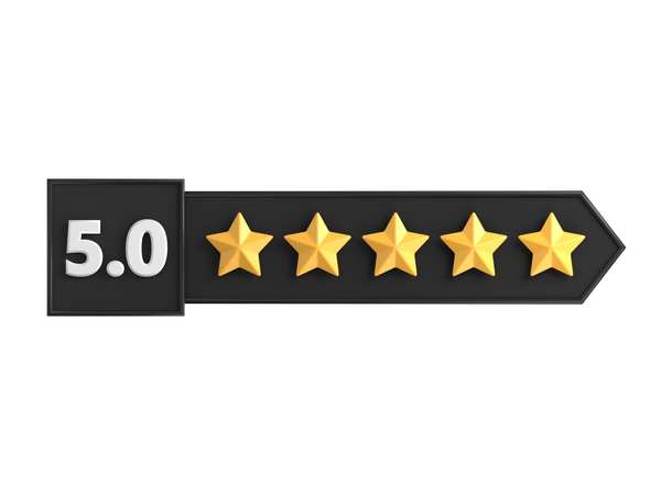 Rótulo de classificação de cinco estrelas  3D Icon