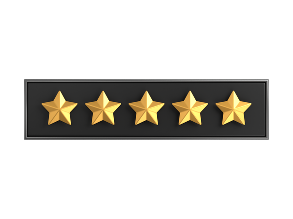 Rótulo de classificação de cinco estrelas  3D Icon