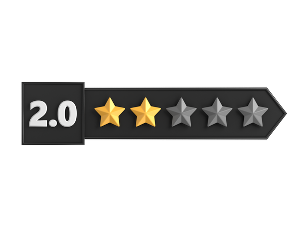 Rótulo de classificação de duas estrelas  3D Icon