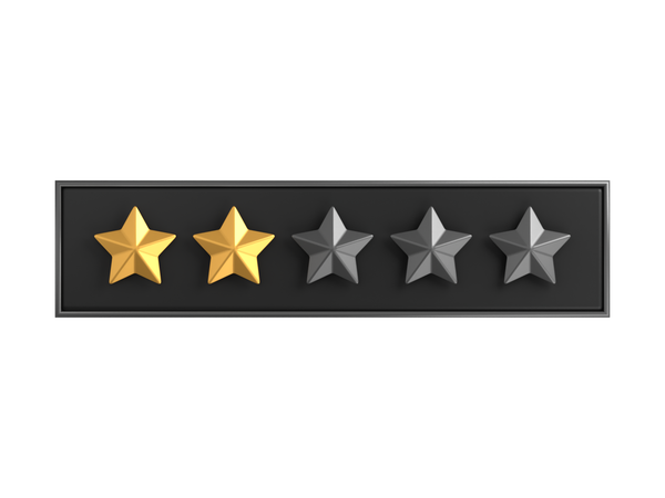 Rótulo de classificação de duas estrelas  3D Icon