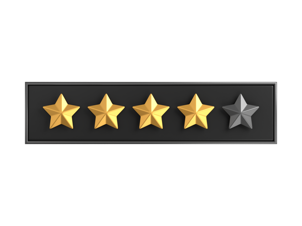 Rótulo de classificação de quatro estrelas  3D Icon