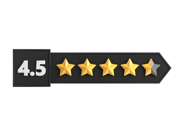 Rótulo de classificação de quatro vírgula cinco estrelas  3D Icon