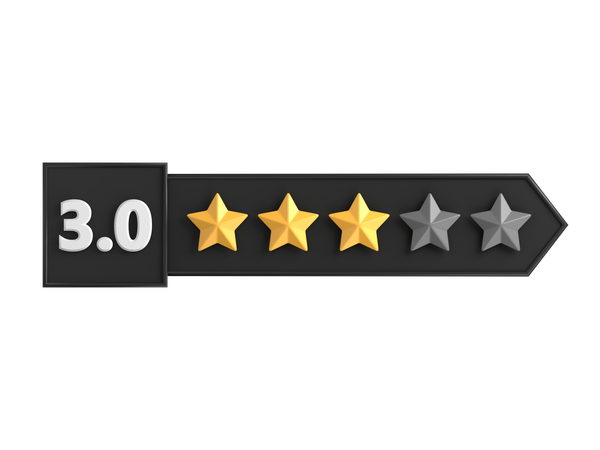 Rótulo de classificação de três estrelas  3D Icon