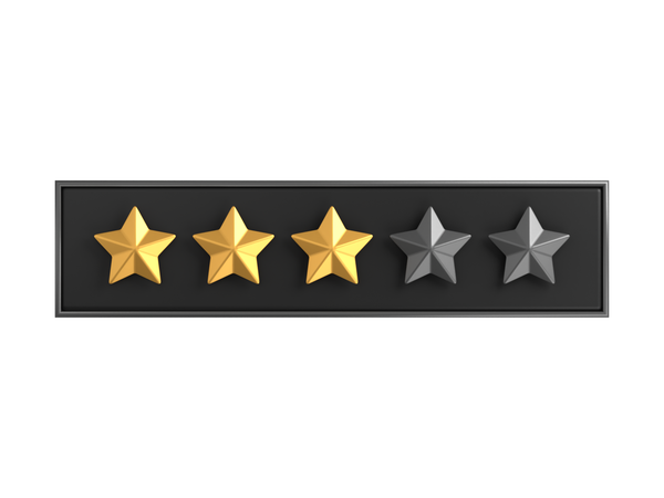 Rótulo de classificação de três estrelas  3D Icon