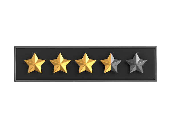 Rótulo de classificação de três vírgula cinco estrelas  3D Icon