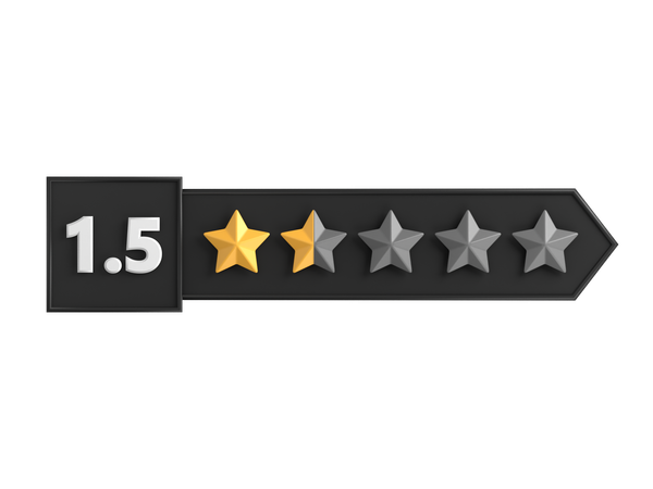 Rótulo de classificação de um ponto cinco estrelas  3D Icon