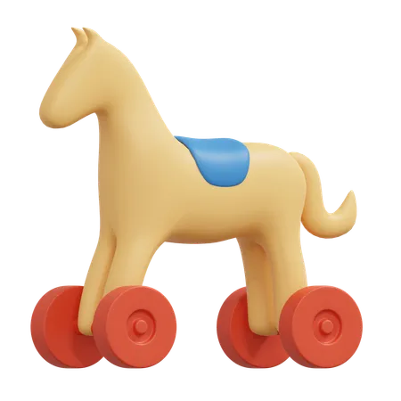 Roue à cheval en bois  3D Icon